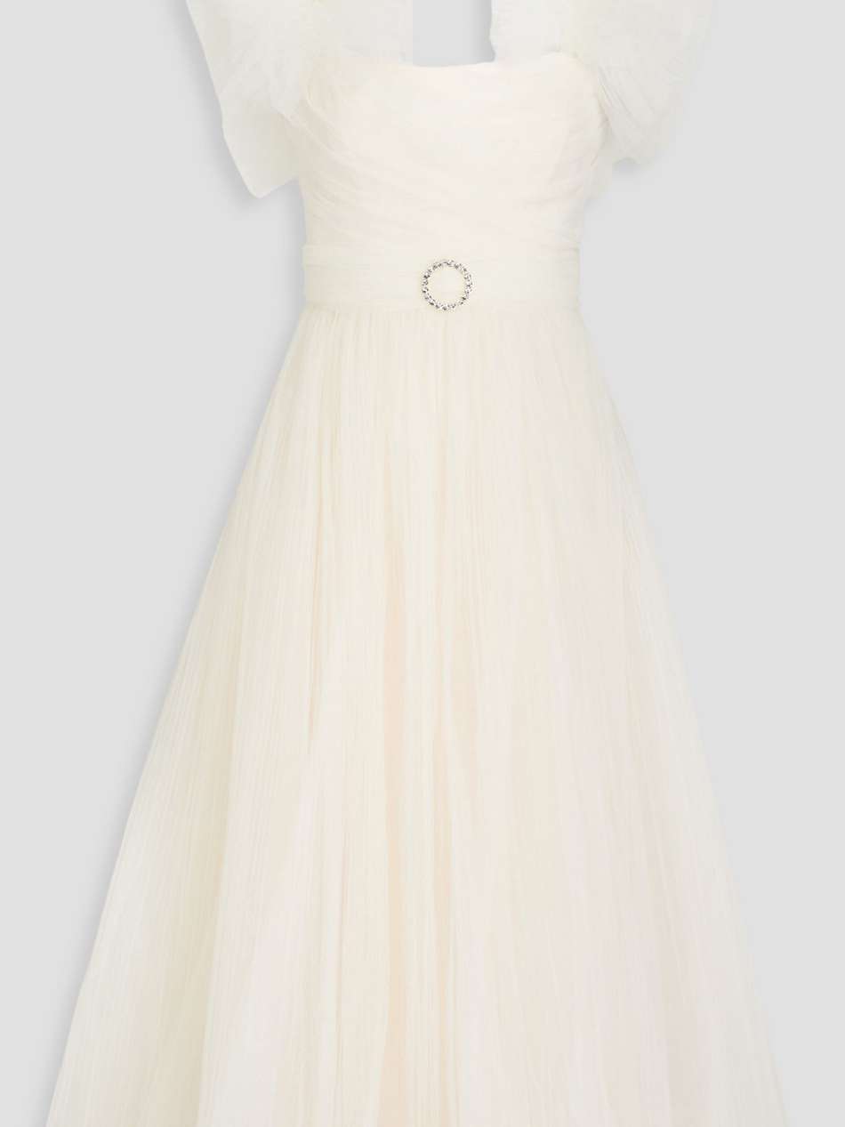 ruffled tulle midi dress