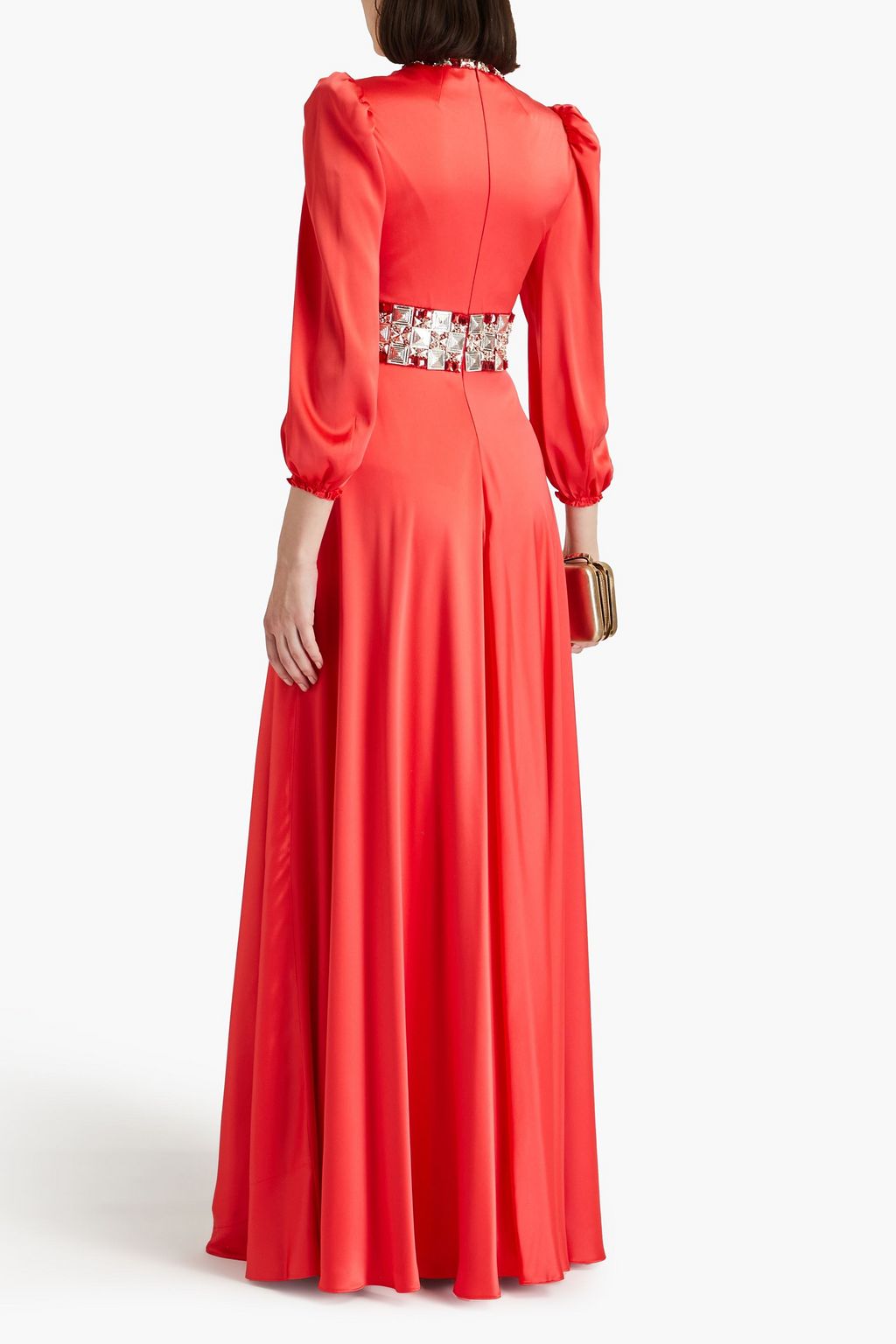 JENNY PACKHAM فستان سهرة مصنوع من ساتان كريب بتصميم مزركش