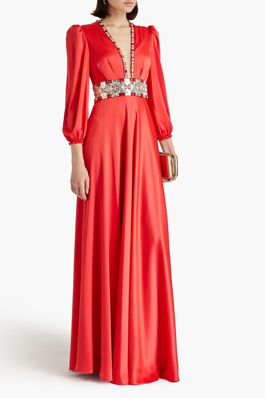 JENNY PACKHAM فستان سهرة مصنوع من ساتان كريب بتصميم مزركش