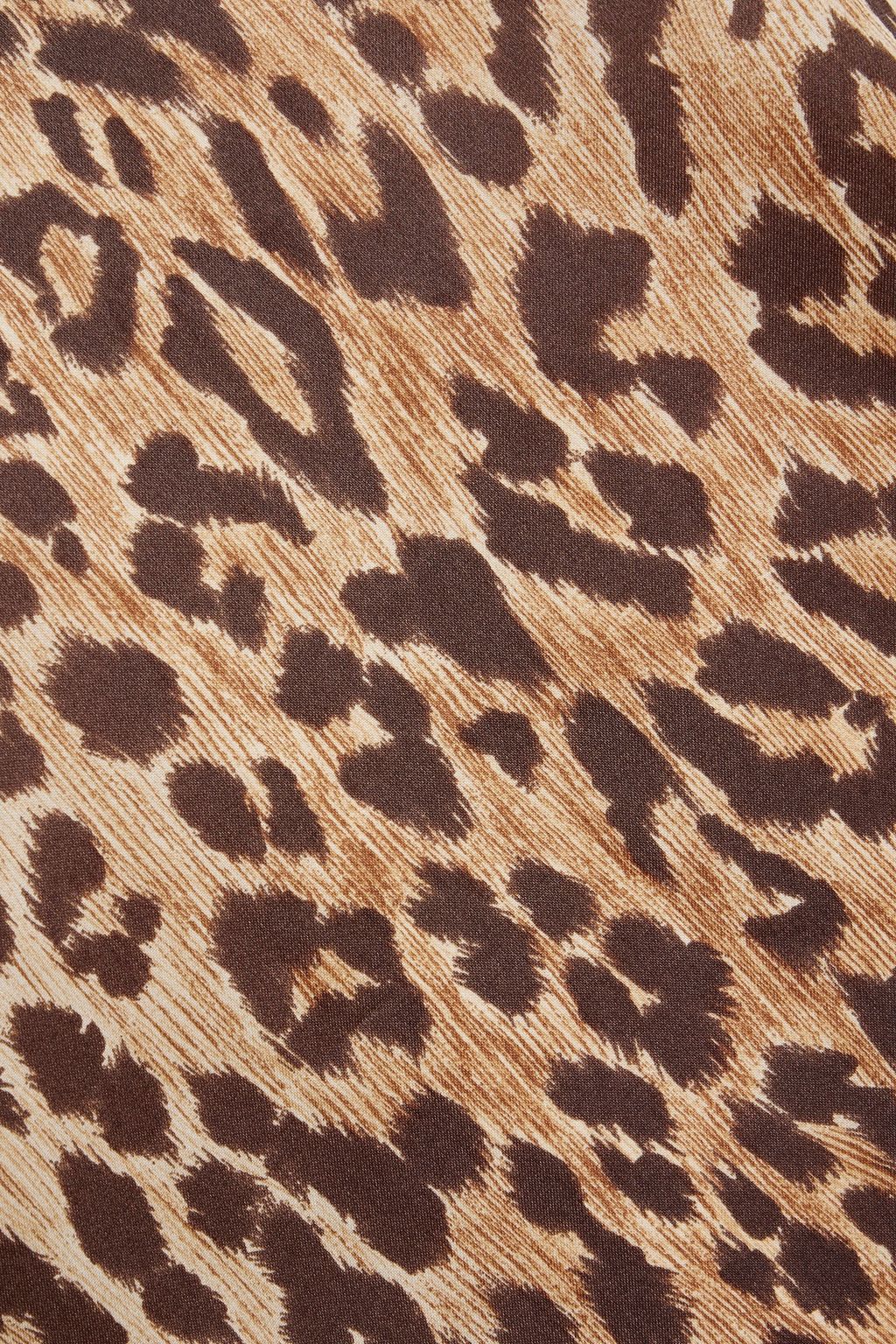 DOLCE&GABBANA Ruffled leopard-print silk-crepe mini dress