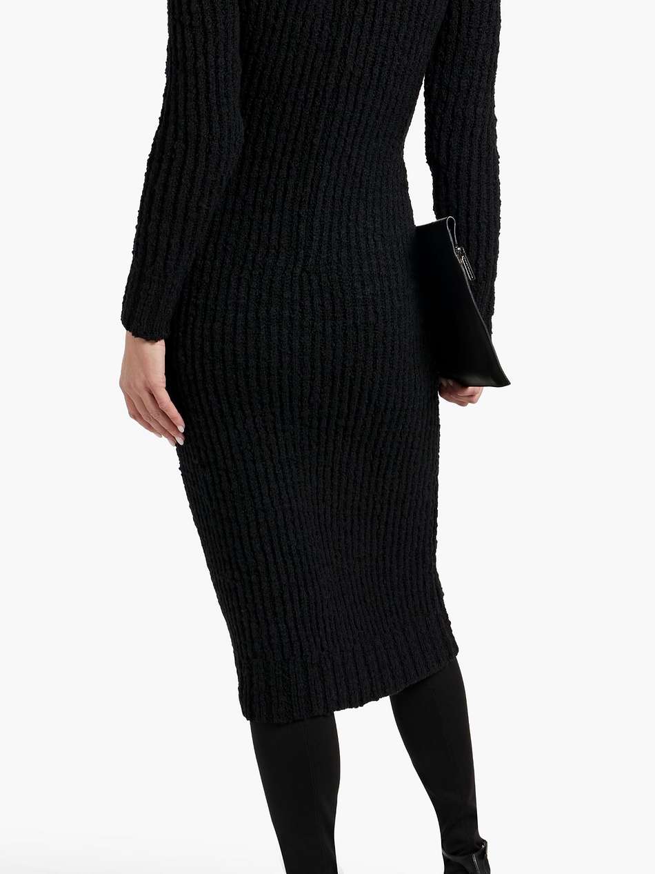 ribbed wool midi dress