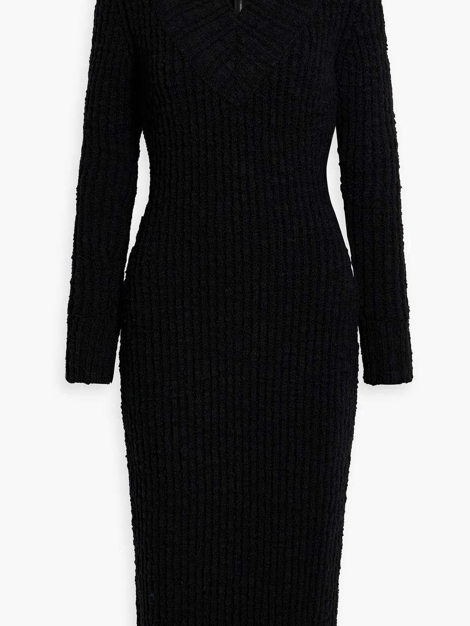 ribbed wool midi dress