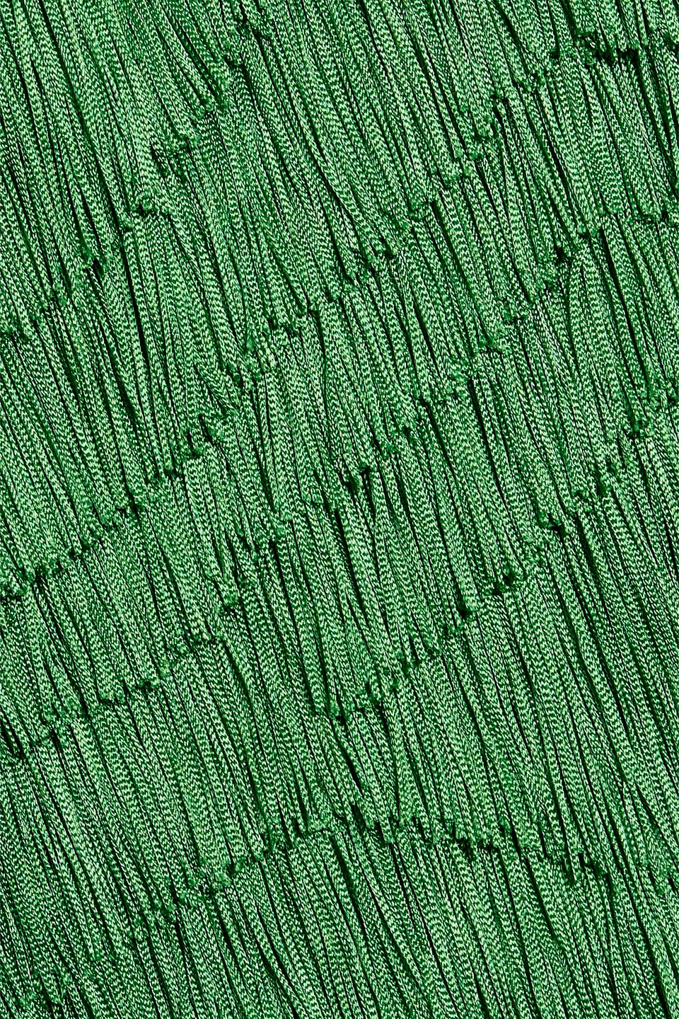 Dolce & Gabbana Fringed Tulle Midi Dress In Green