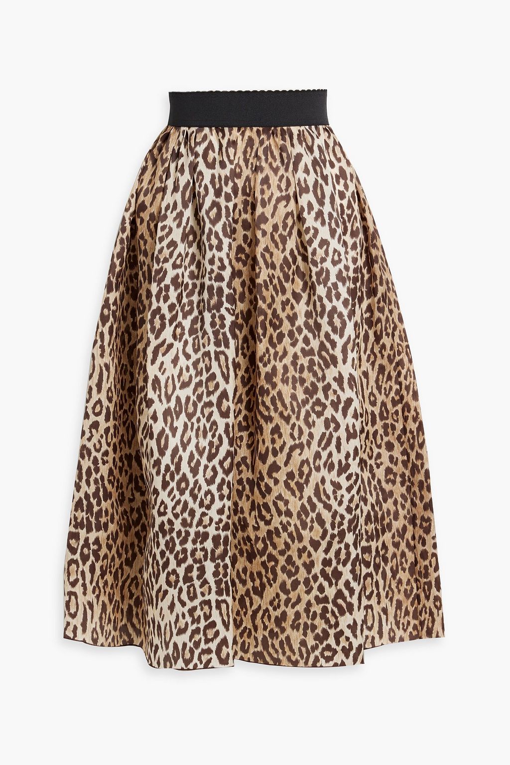 DOLCE & GABBANA Pleated leopard silk-organza midi skirt | THE OUTNET