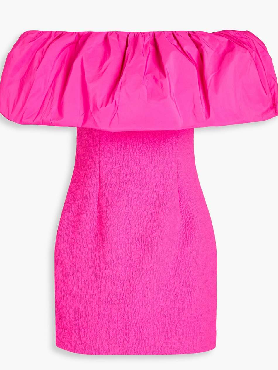cecily off-the-shoulder taffeta and cloqué mini dress