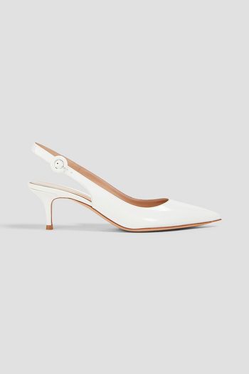 White sales slingback pumps