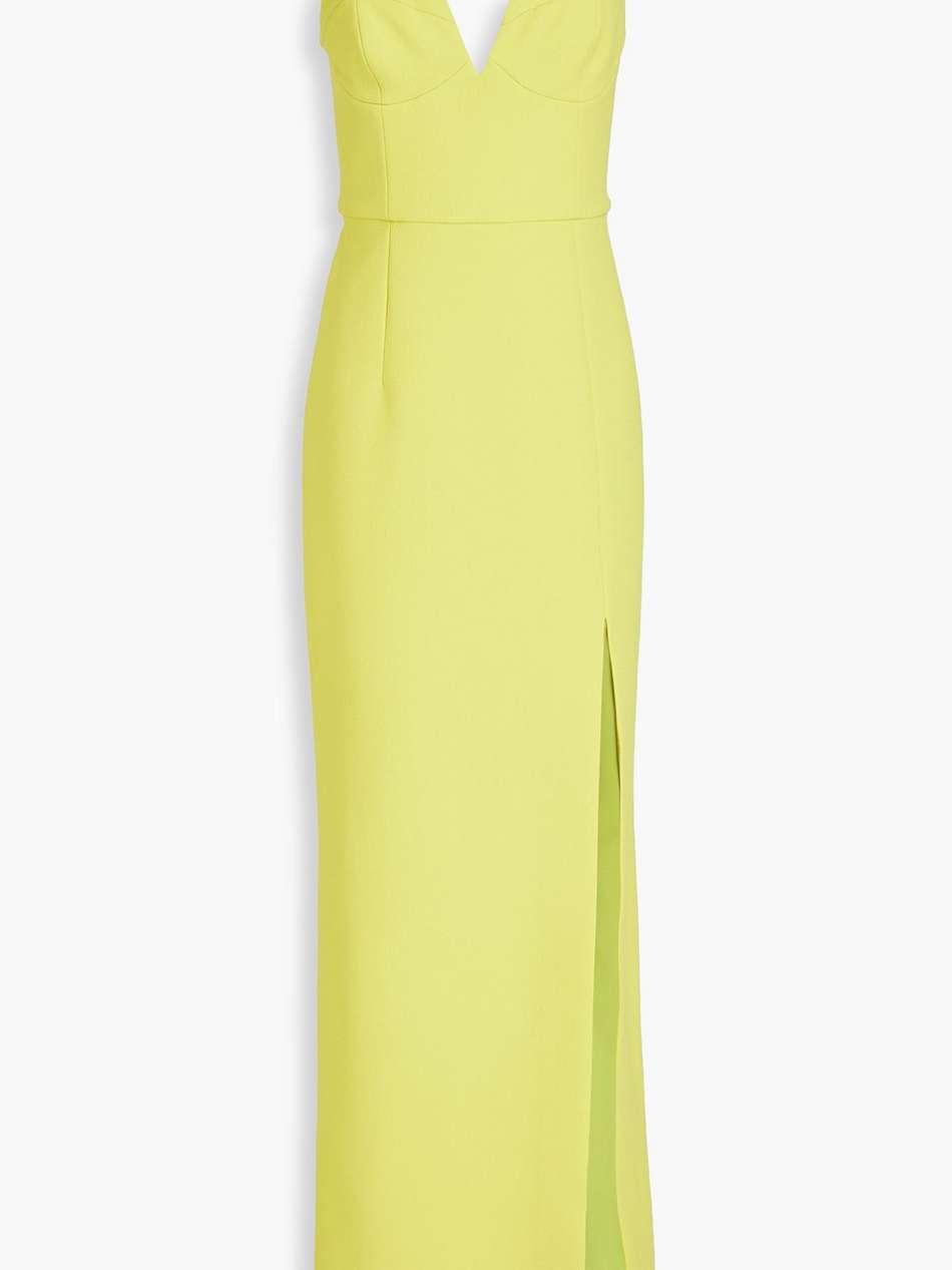 piero chain-trimmed crepe gown