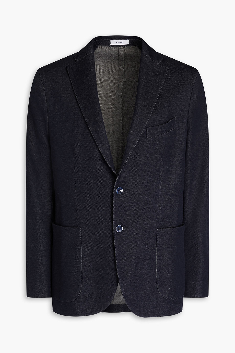 Jacquard-knit cotton blazer