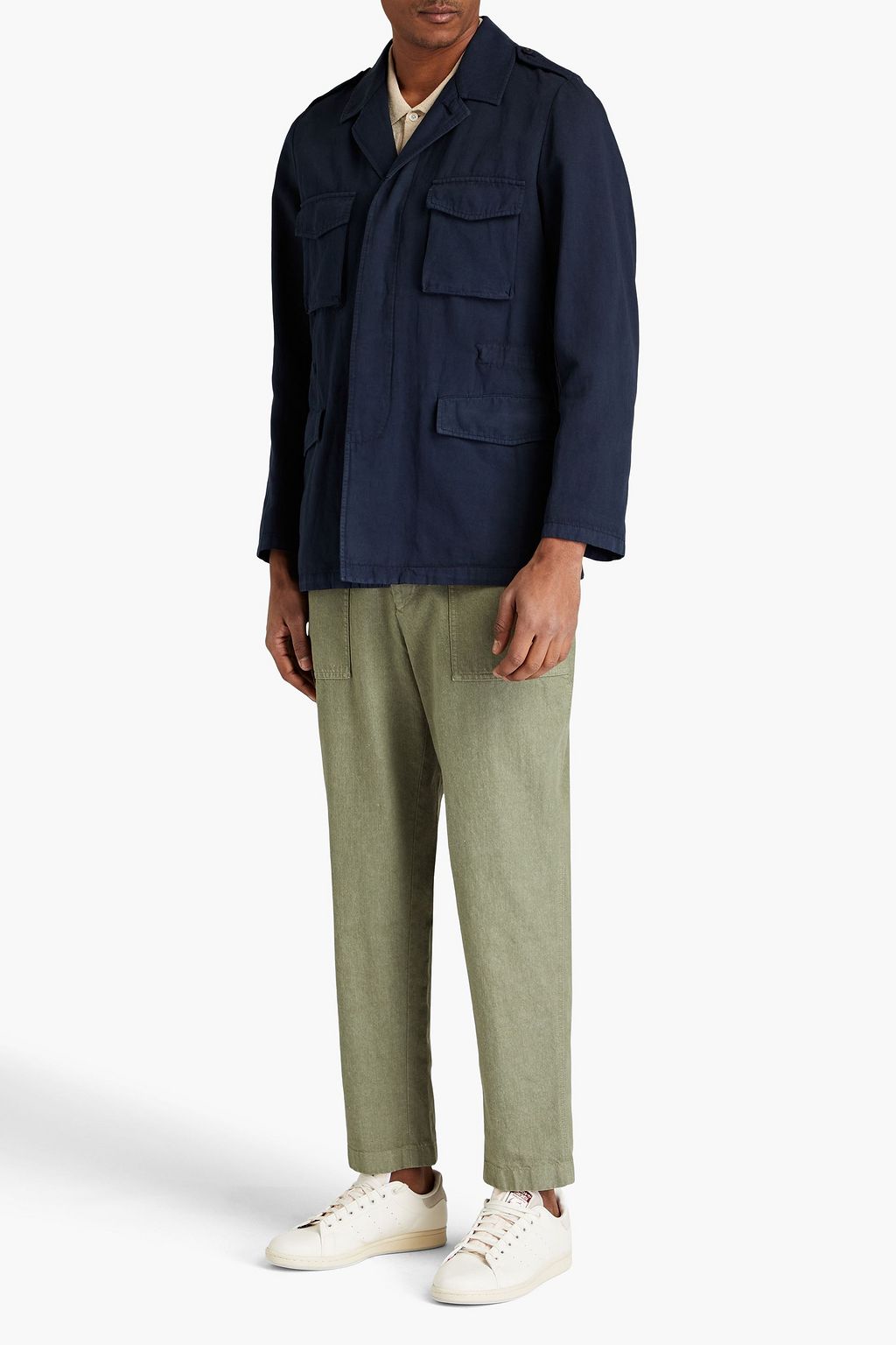 BOGLIOLI Cotton and linen-blend canvas field jacket
