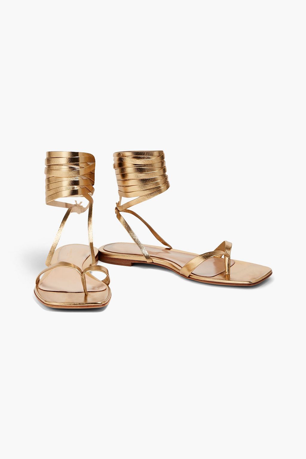 GIANVITO ROSSI Metallic leather sandals
