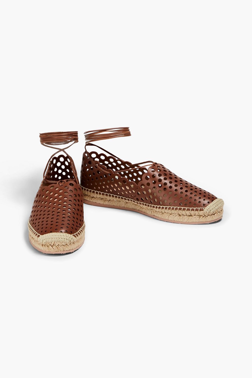 GIANVITO ROSSI Thierry laser-cut leather espadrilles