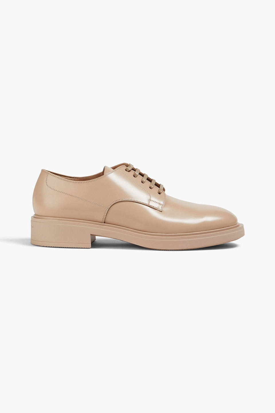 Gianvito Rossi Bobby Brogues Aus Glanzleder In Beige