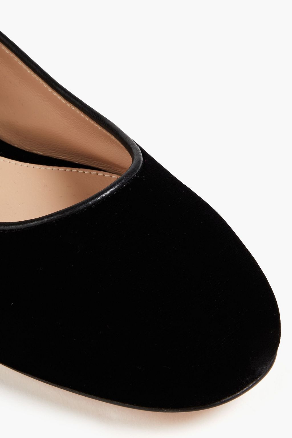 GIANVITO ROSSI Wendy embellshed velvet ballet flats
