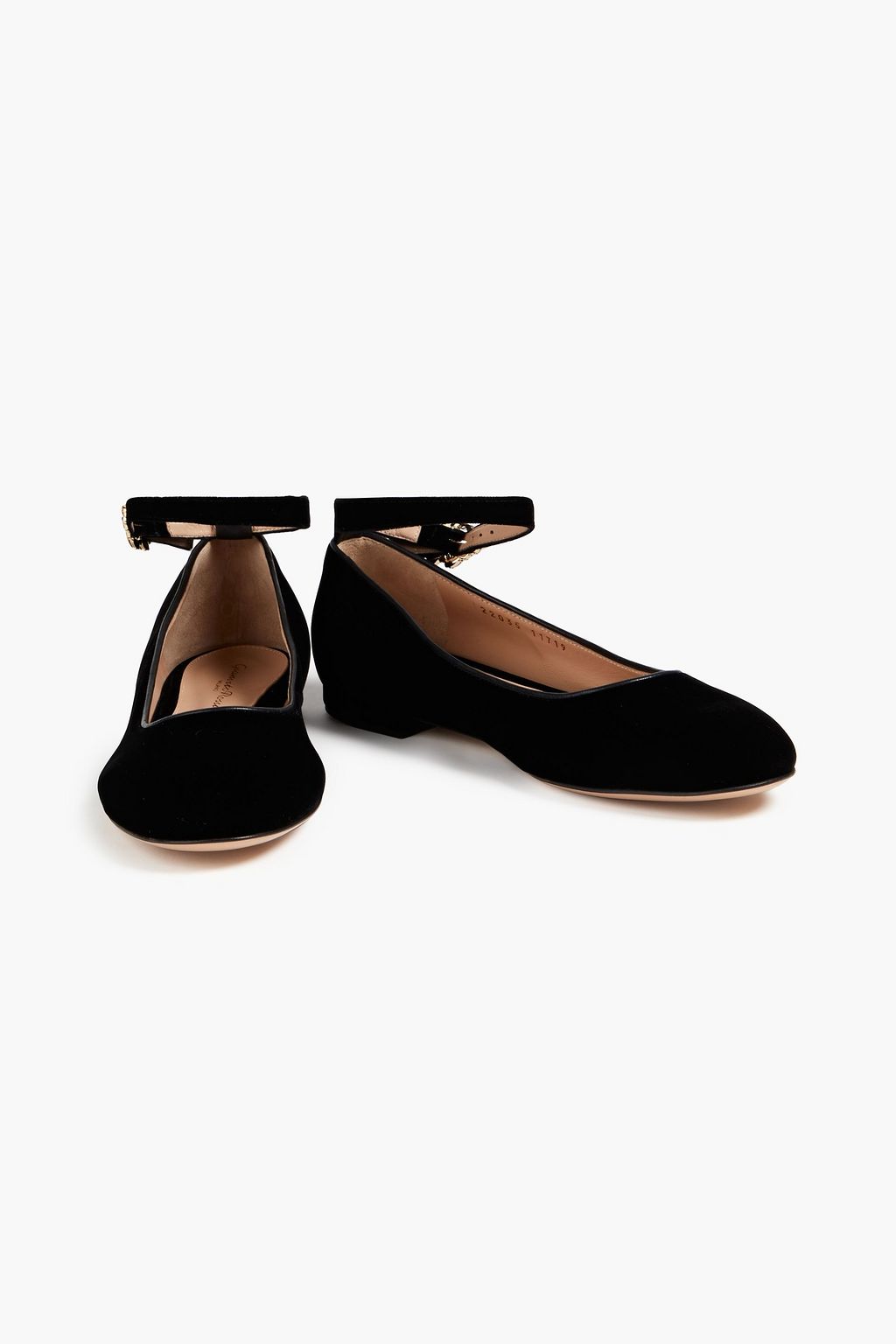 GIANVITO ROSSI Wendy embellshed velvet ballet flats