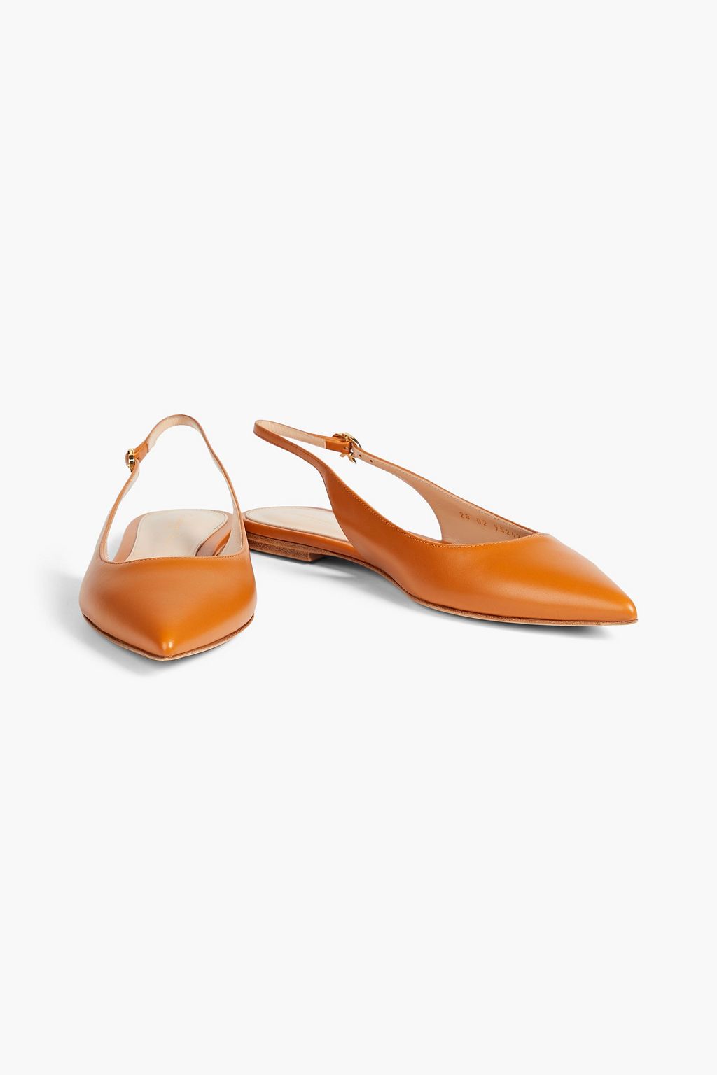 GIANVITO ROSSI Ribbon leather slingback point-toe flats