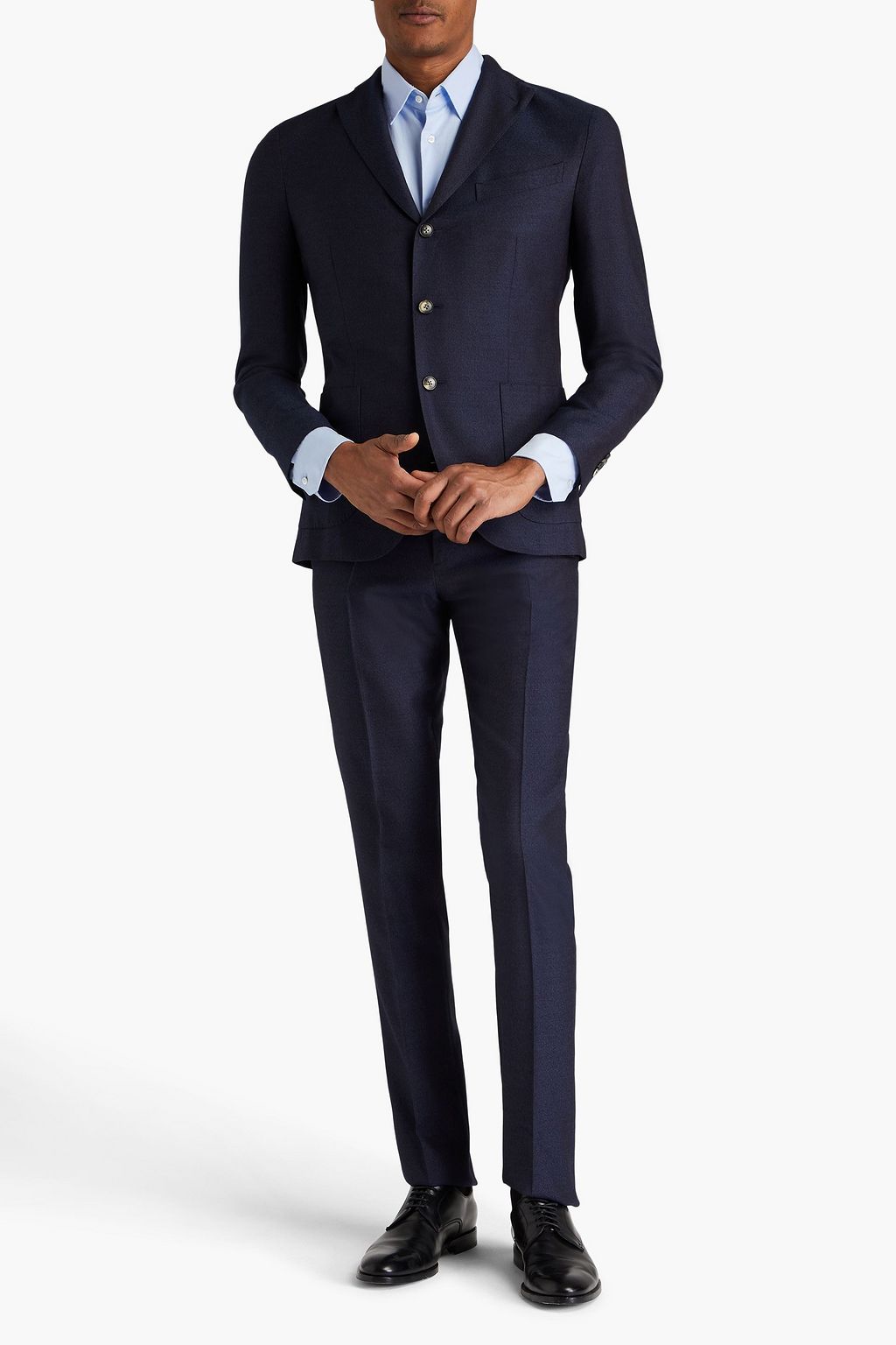 BOGLIOLI Mélange wool-blend crepe suit