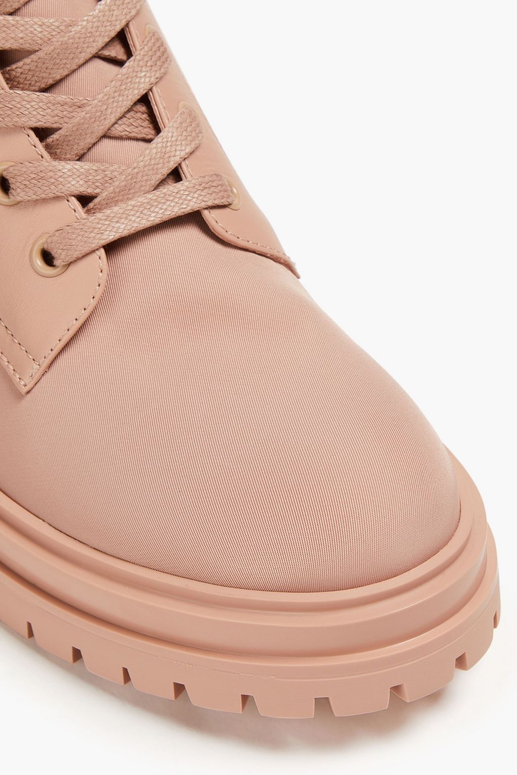 GIANVITO ROSSI Leather-trimmed shell combat boots