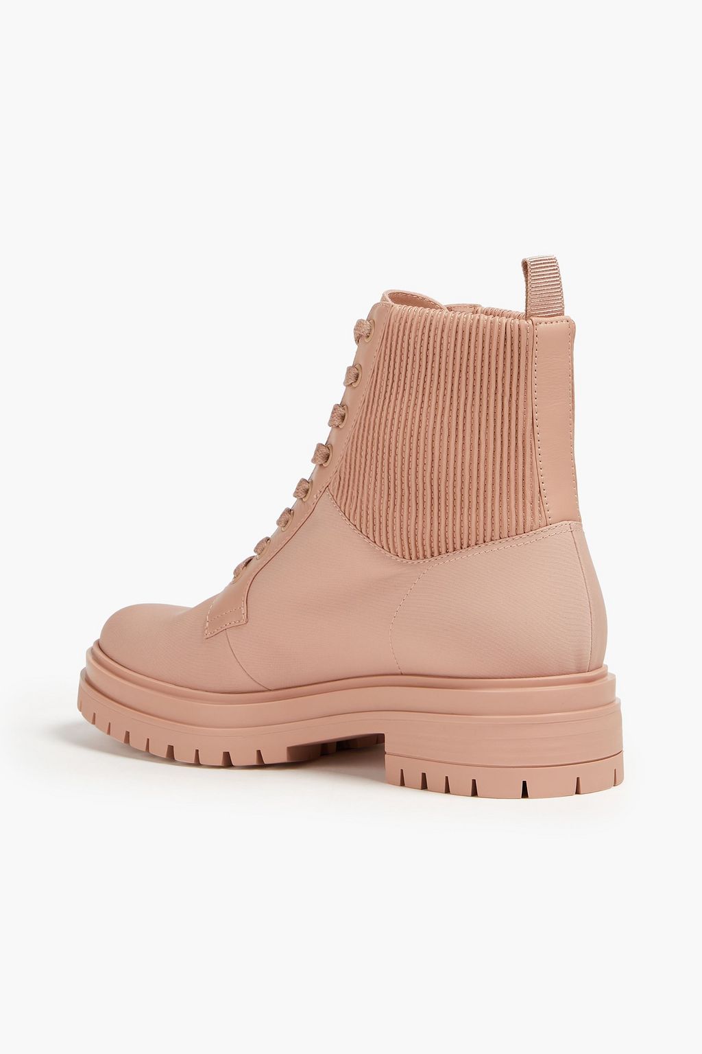 GIANVITO ROSSI Leather-trimmed shell combat boots