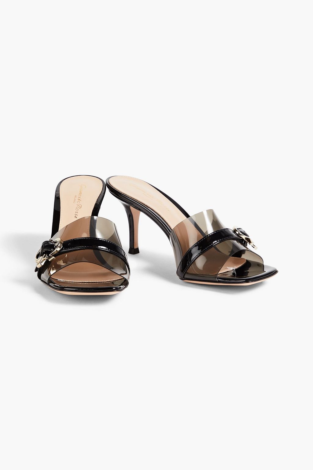 GIANVITO ROSSI Essen patent-leather and TPU mules