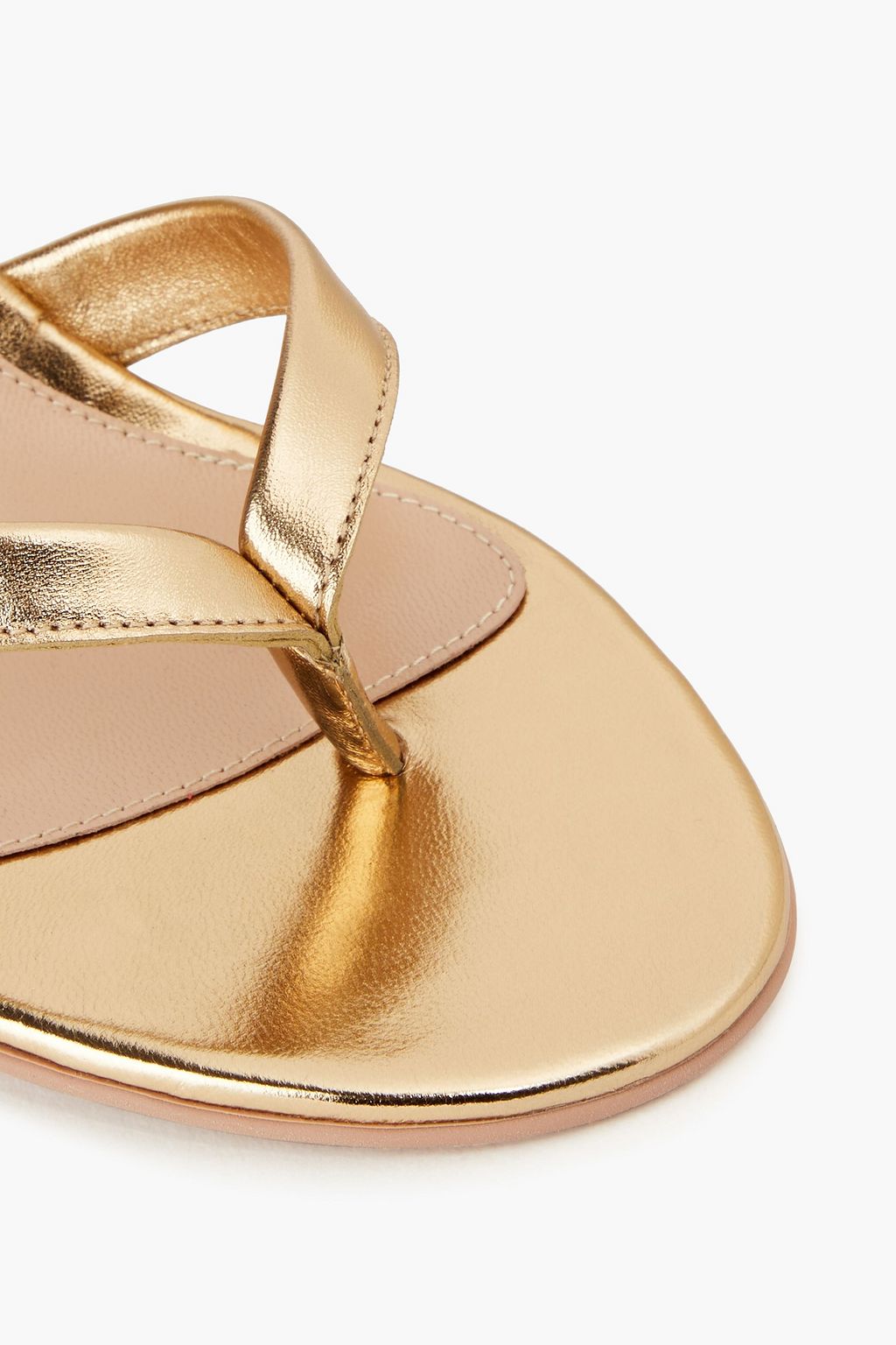 GIANVITO ROSSI Ribbon Beachclub レザー ウェッジエスパドリーユ メタリック
