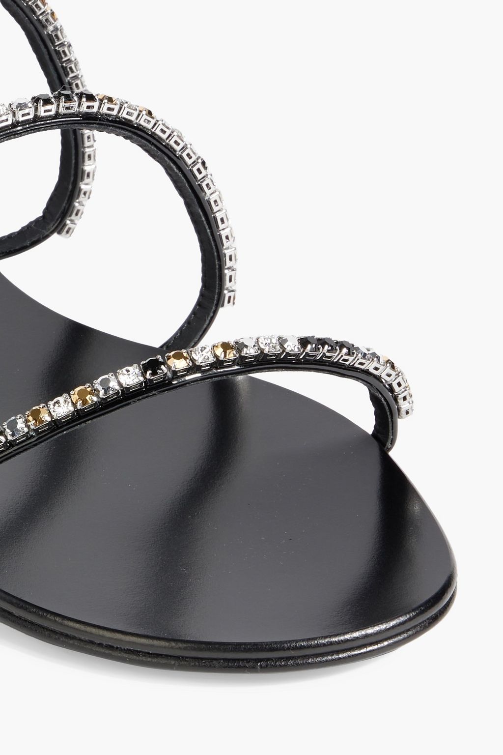 GIUSEPPE ZANOTTI Dark Colorful crystal-embellished mirrored sandals