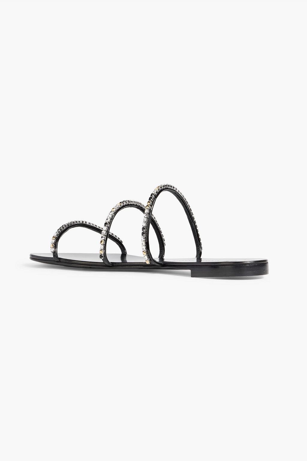 GIUSEPPE ZANOTTI Dark Colorful crystal-embellished mirrored sandals