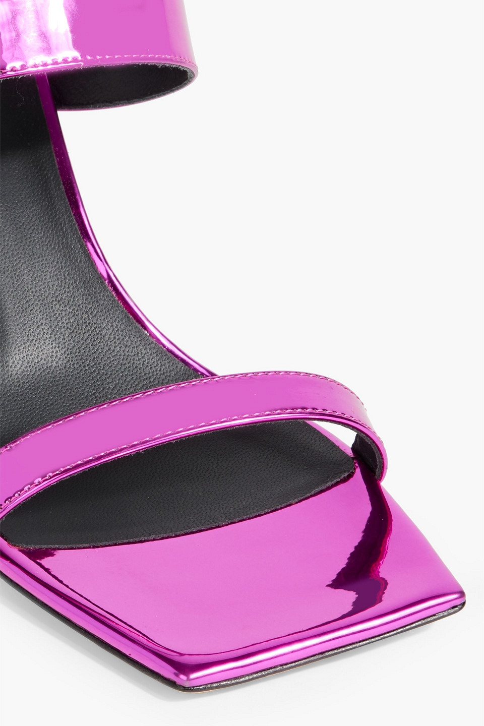 Shop Giuseppe Zanotti Flaminia 85 Mirrored-leather Mules In Violet