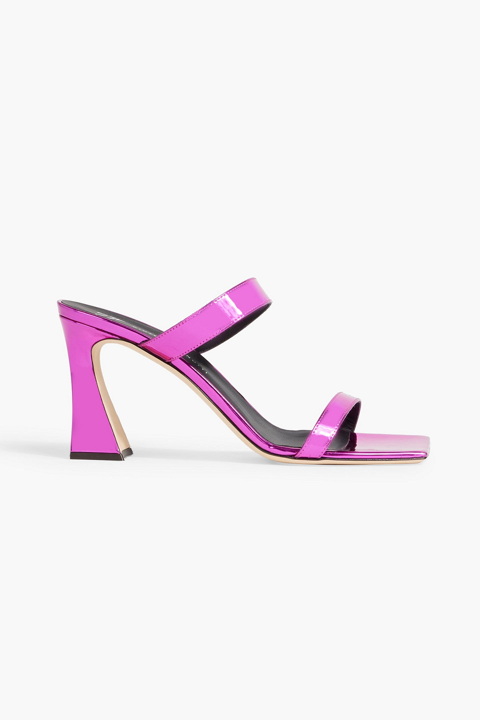 Giuseppe Zanotti Flaminia 85 Mirrored-leather Mules In Violet