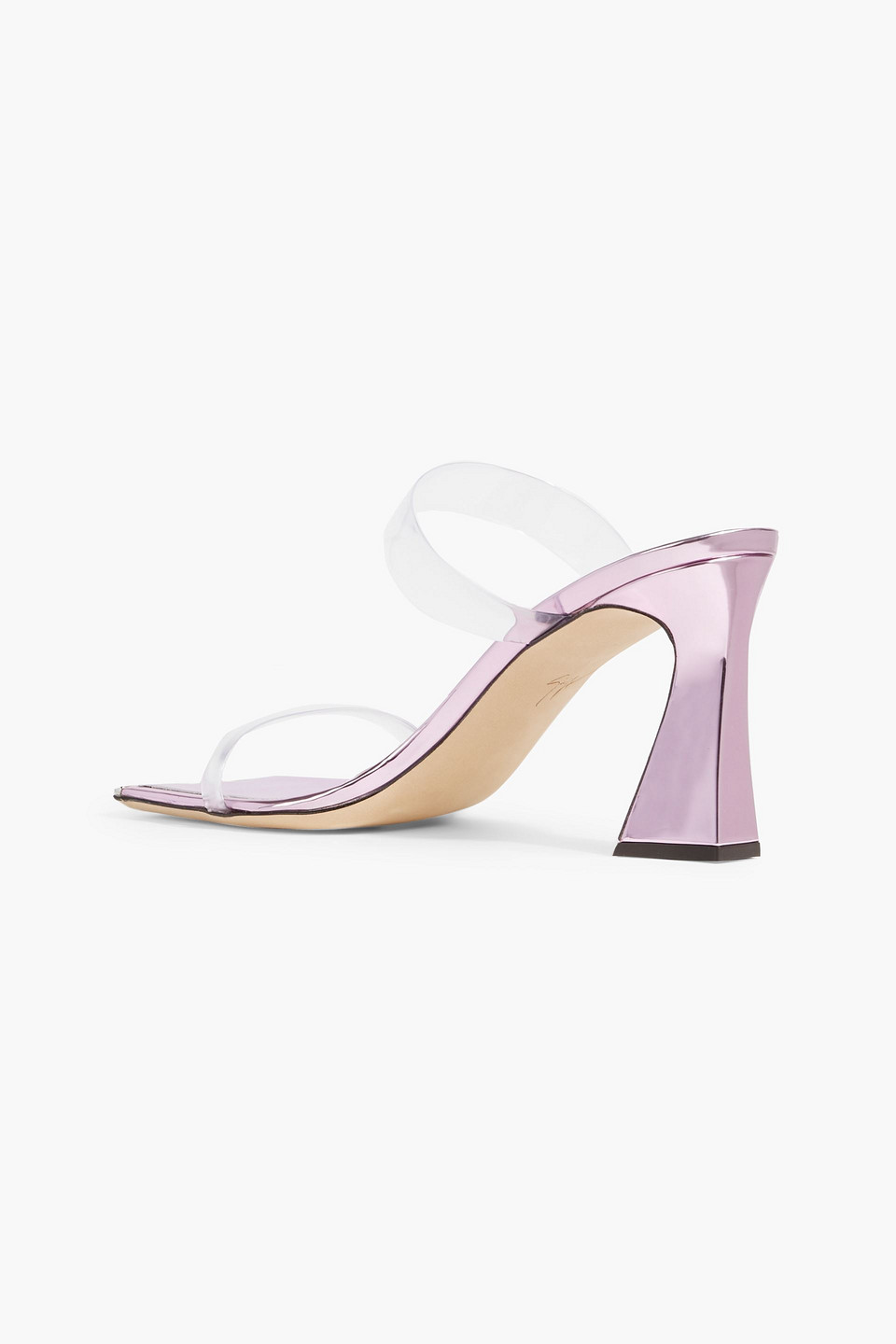 Shop Giuseppe Zanotti Flaminia 85 Pvc And Mirrored-leather Mules In Lilac