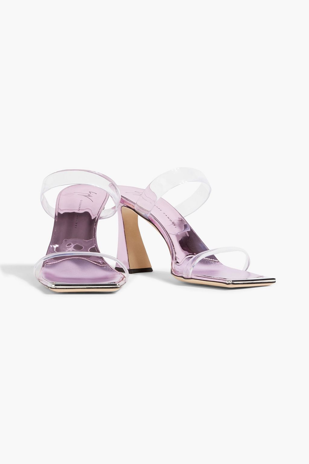 GIUSEPPE ZANOTTI Flaminia faux mirrored-leather and PVC mules