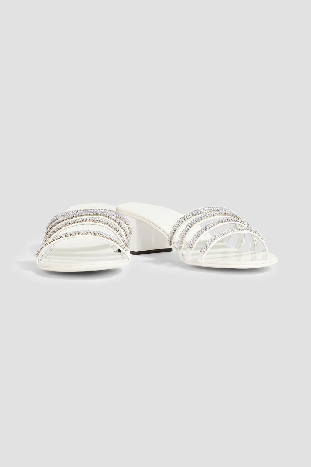 GIUSEPPE ZANOTTI Iride Crystal 40 embellished patent-leather mules
