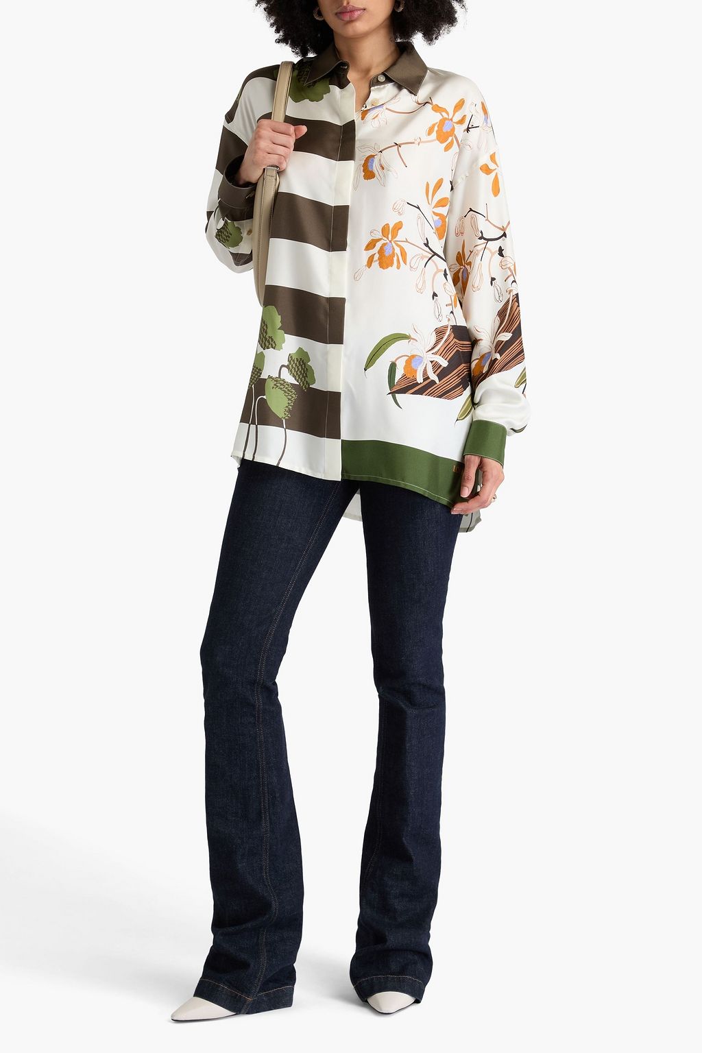 LOEWE Printed silk-twill shirt