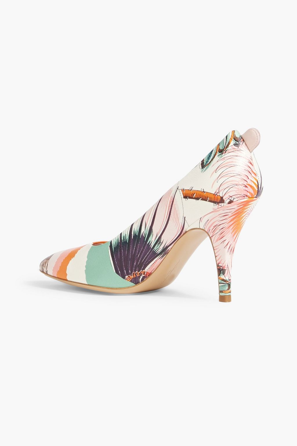 FERRAGAMO Judy 85 レザー パンプス プリント入り