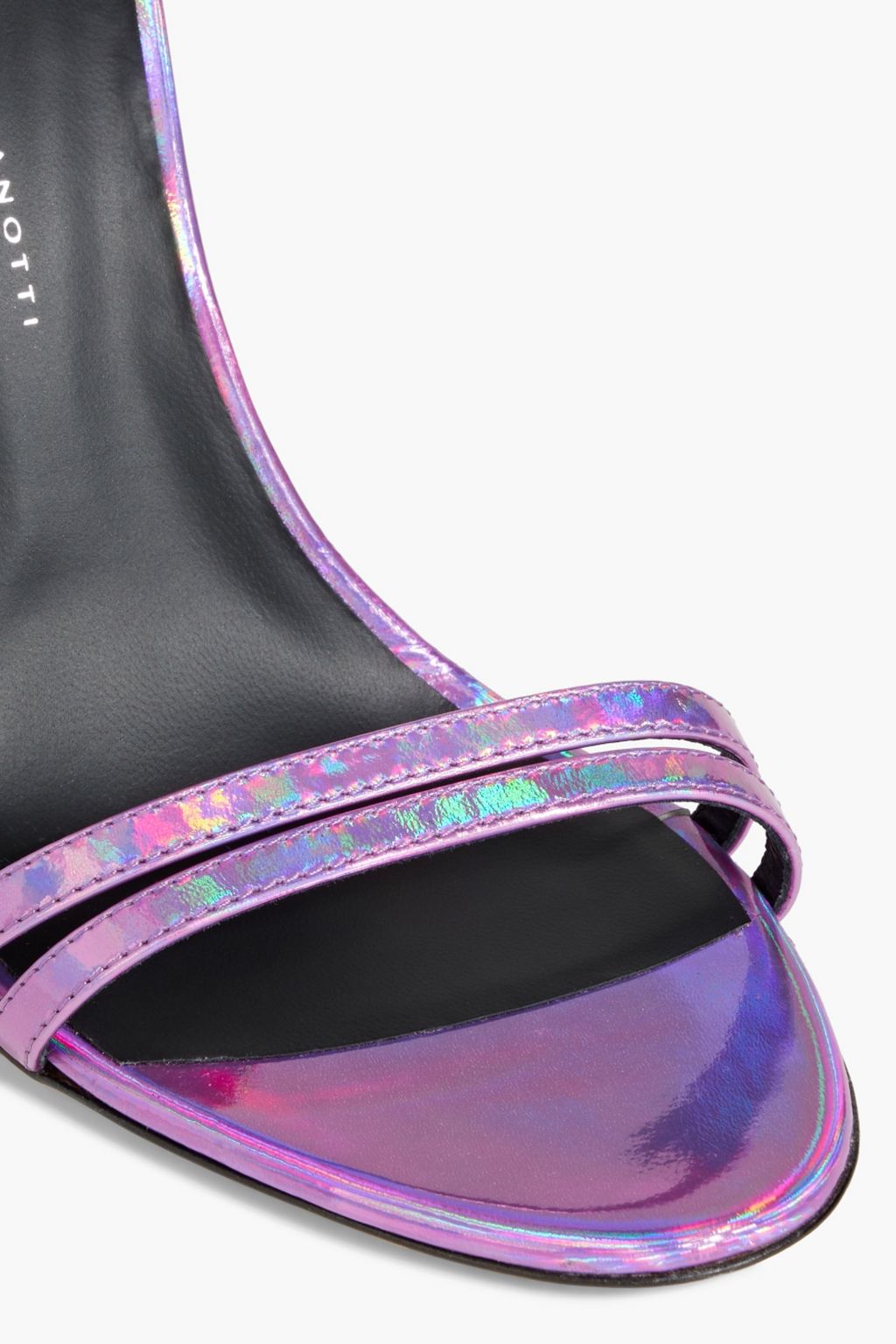 GIUSEPPE ZANOTTI Catia iridescent-effect mirrored-leather sandals