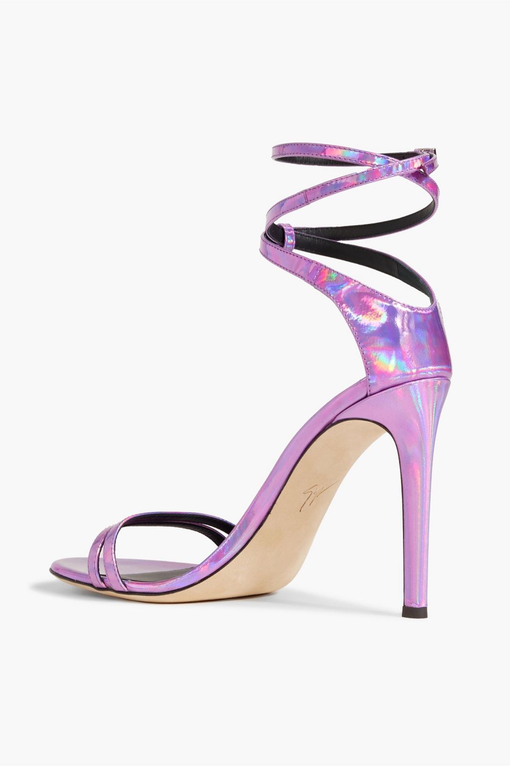 GIUSEPPE ZANOTTI Catia iridescent-effect mirrored-leather sandals