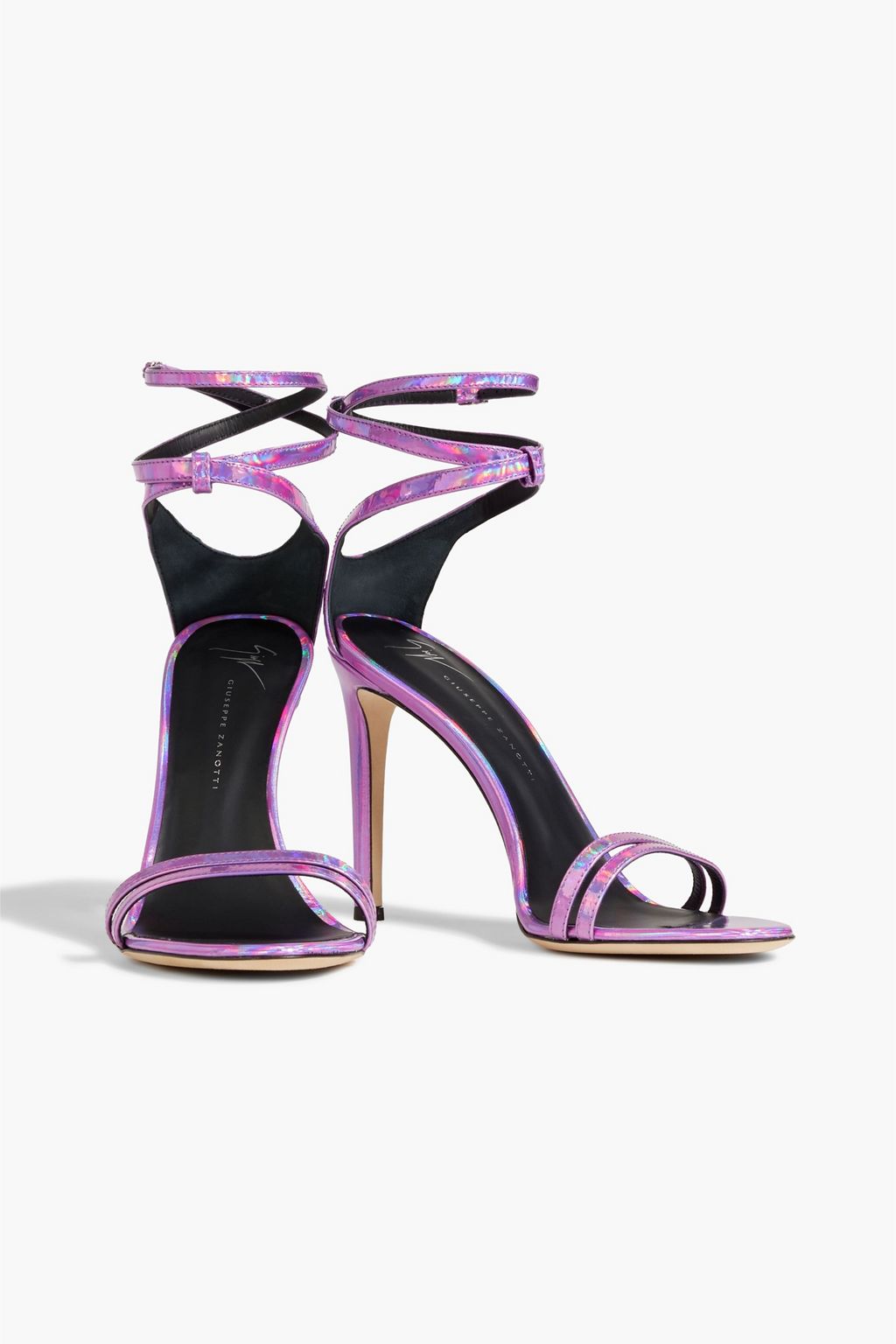 GIUSEPPE ZANOTTI Catia iridescent-effect mirrored-leather sandals