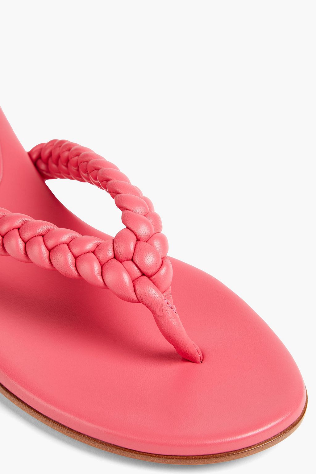 GIANVITO ROSSI Tropea braided leather flip flops