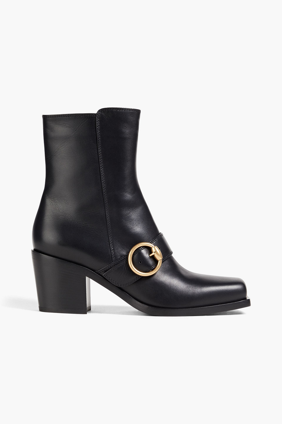 Gianvito Rossi Ankle Boots Aus Leder Mit Schnalle In Black