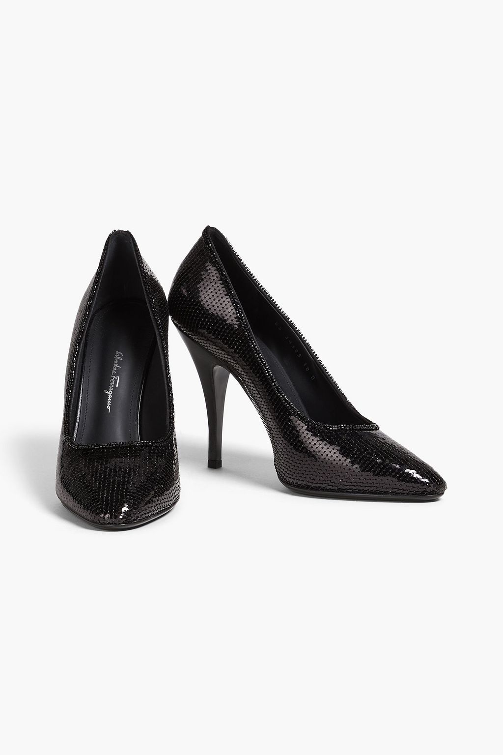 FERRAGAMO حذاء بامب مصنوع من الشبك بتصميم مزركش