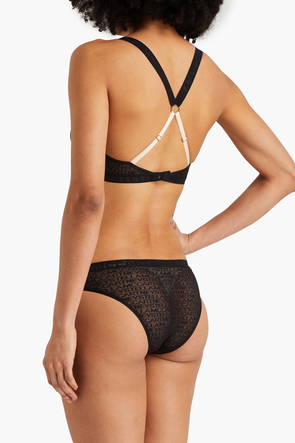 STELLA MCCARTNEY Logo-print mesh triangle bra