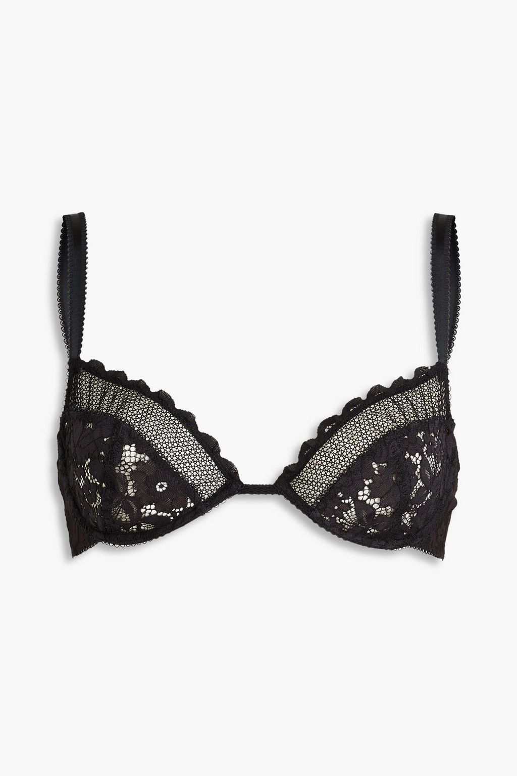 Corded lace underwired bra