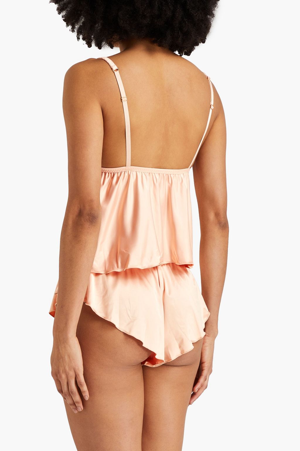 STELLA MCCARTNEY Embroidered stretch-satin pajama shorts