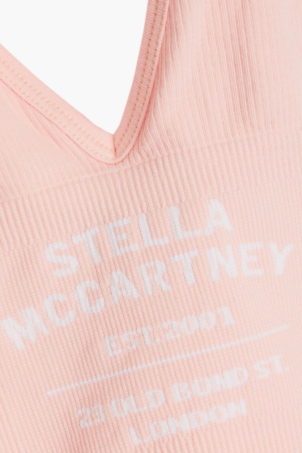 STELLA MCCARTNEY حمالة صدر رياضية من الجيرسي المصنوع من مزيج من القطن بتصميم مضلّع