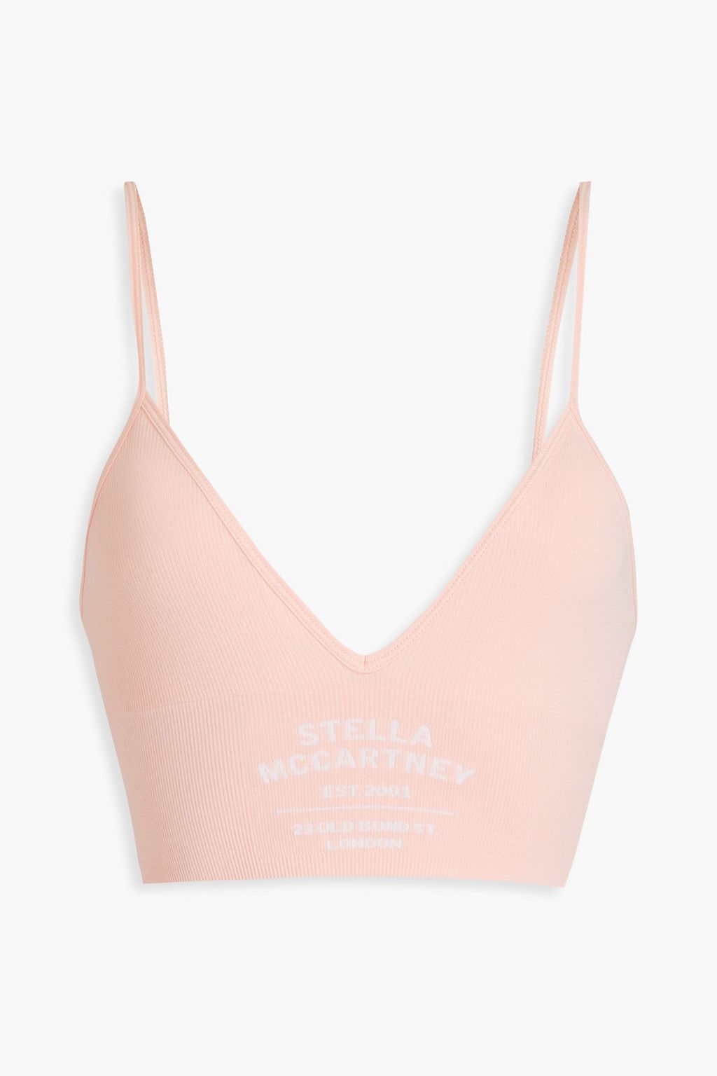 STELLA MCCARTNEY Ribbed cotton-blend jersey sports bra