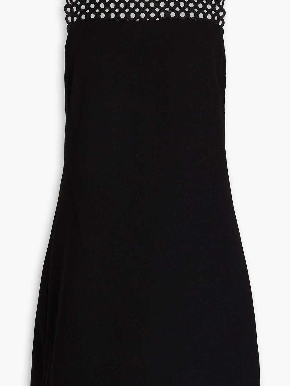 marlie crochet-trimmed crepe mini dress