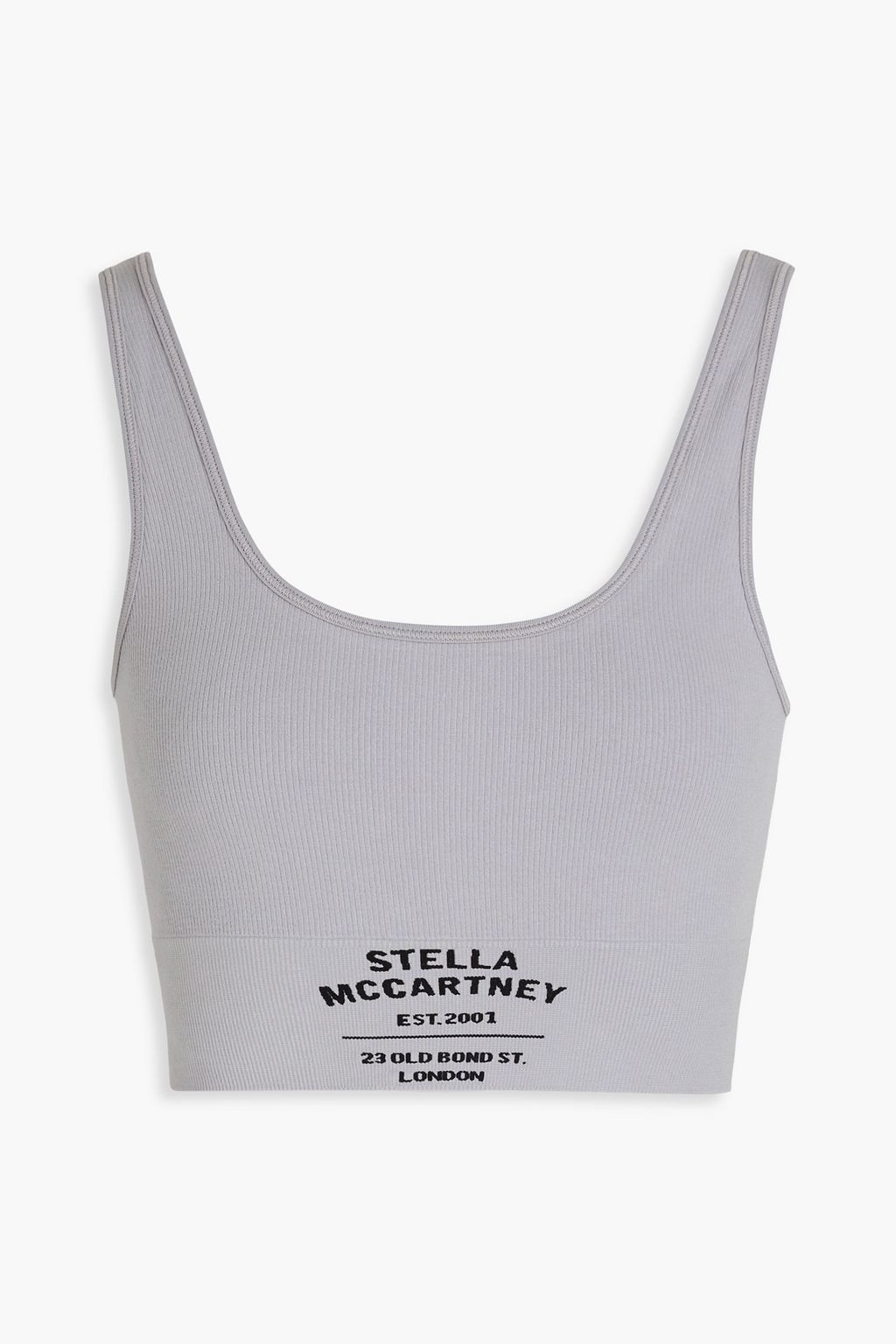 STELLA MCCARTNEY Printed ribbed stretch cotton-blend jersey sports