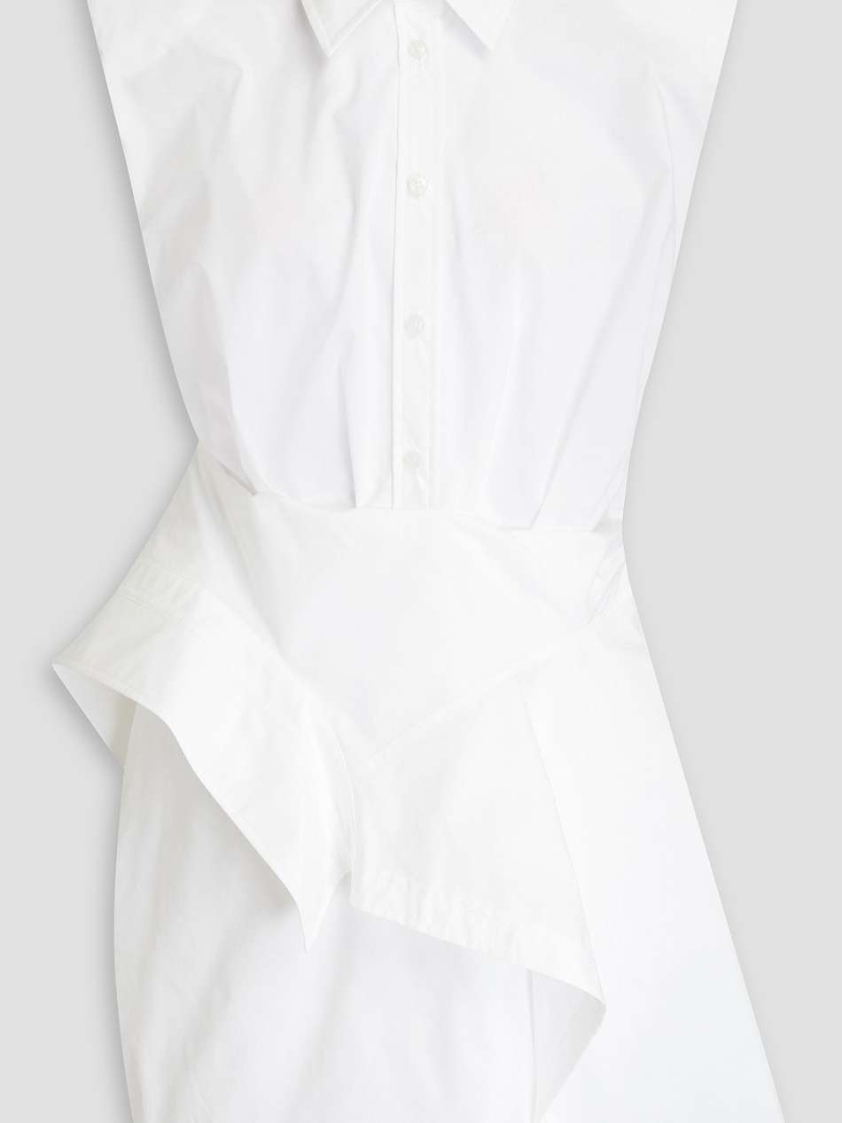 catalina draped cotton-blend poplin mini shirt dress