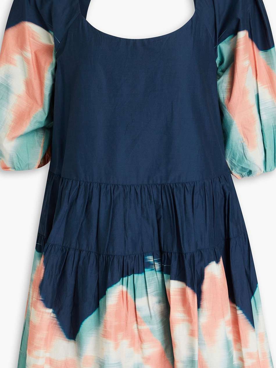 baylee cutout printed cotton mini dress