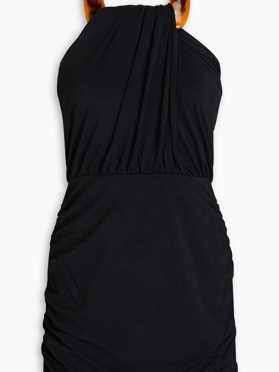 mirabella embellished jersey halterneck mini dress