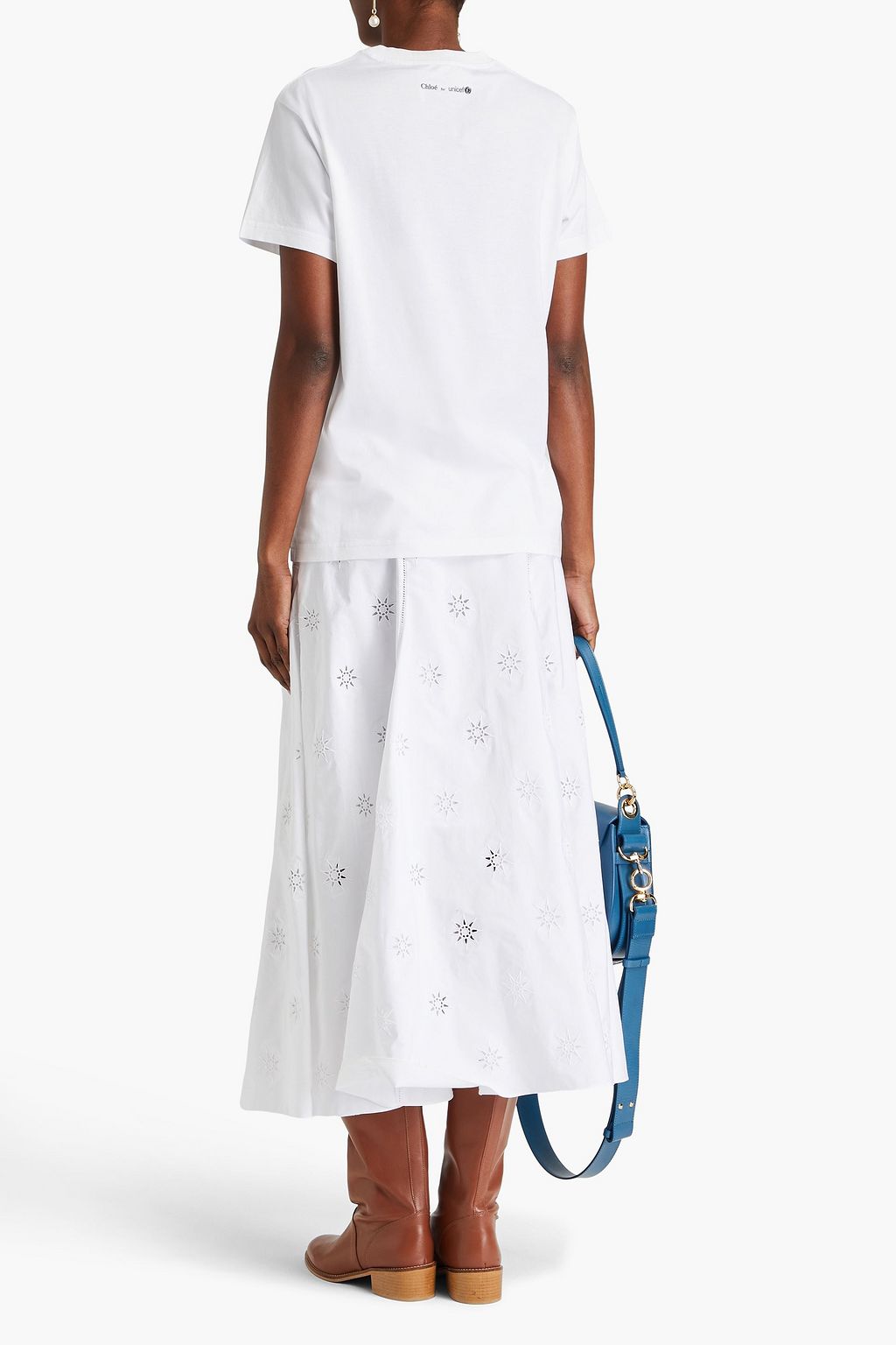 CHLOÉ تي شيرت مصنوع من قطن جيرسي ومزين بطبعات